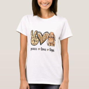 Frieden Liebe Mini Holland Lop Hase Kaninchenliebh T-Shirt