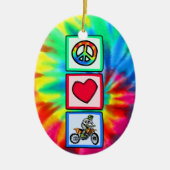 Frieden, Liebe, Motocross Keramikornament (Vorne)