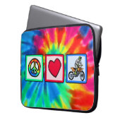 Frieden, Liebe, Motocross Laptopschutzhülle (Vorderseite Links)