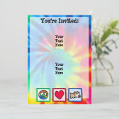 Frieden, Liebe, mürrischer Hund Einladung (Stehend Vorderseite)