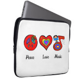 Frieden, Liebe, Musik Laptopschutzhülle (Vorne Rechts)