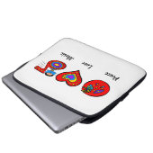 Frieden, Liebe, Musik Laptopschutzhülle (Vorne Knopf)