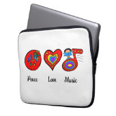 Frieden, Liebe, Musik Laptopschutzhülle (Vorderseite Links)
