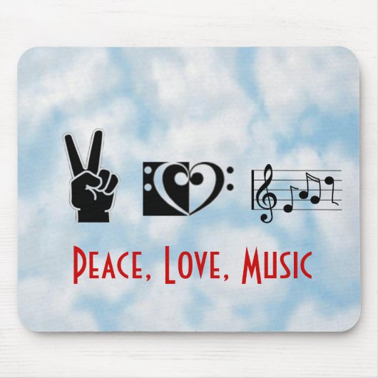 Frieden, Liebe, Musik Mousepad (Vorne)
