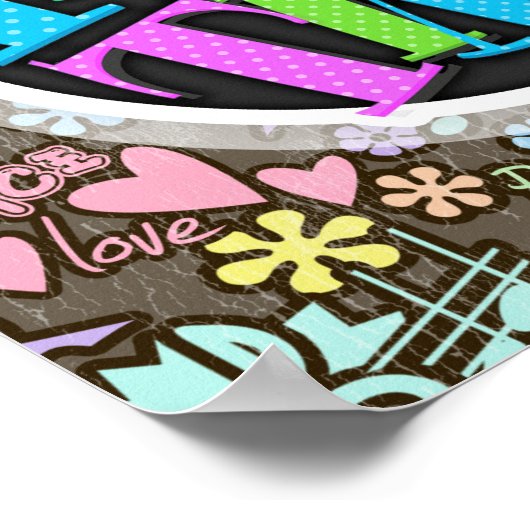 Frieden, Liebe, Musik Poster (Ecke)