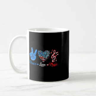 Frieden Liebe Musik US-Flagge 4. Juli Musiklehrer Kaffeetasse