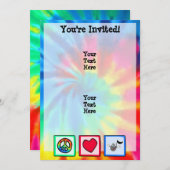 Frieden, Liebe, MusikBatik Einladung (Vorne/Hinten)