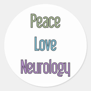 Frieden, Liebe, Neurologie Runder Aufkleber