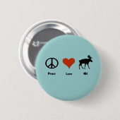 Frieden Liebe New Hampshire Button (Vorne & Hinten)