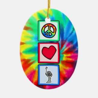 Frieden, Liebe, Ostriches Keramikornament