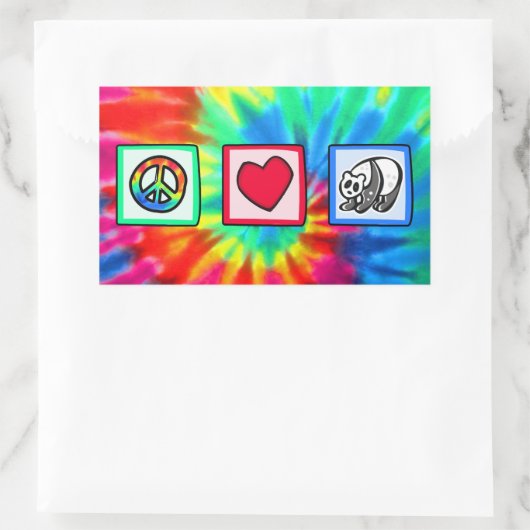 Frieden, Liebe, Pandas Rechteckiger Aufkleber (Tasche)