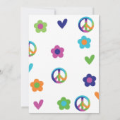 Frieden, Liebe, Party Hippie Gefärbte Krawatte Geb Einladung (Rückseite)