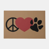 Frieden-Liebe-Paw Doormat Fußmatte (Vorderseite)
