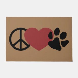 Frieden-Liebe-Paw Doormat Fußmatte