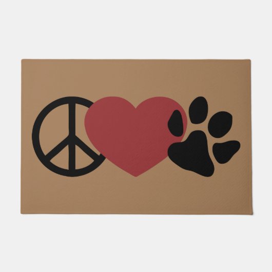 Frieden-Liebe-Paw Doormat Fußmatte (Vorderseite)