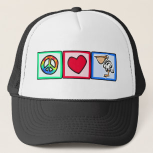 Frieden, Liebe, Pelikane Truckerkappe