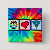 Frieden, Liebe, Pfaus Button (Vorderseite)