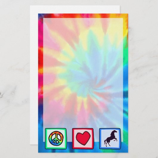 Frieden, Liebe, Pferde Briefpapier (Vorne/Hinten)