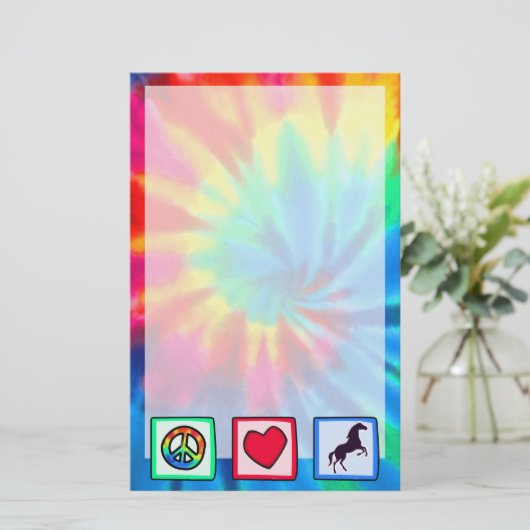 Frieden, Liebe, Pferde Briefpapier (Stehend Vorderseite)