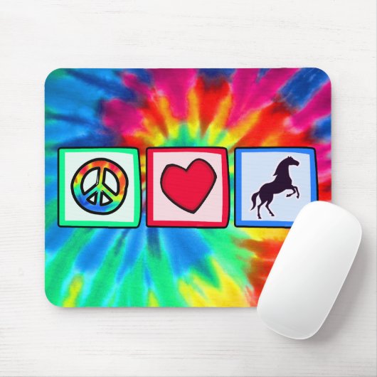 Frieden, Liebe, Pferde Mousepad (Mit Mouse)
