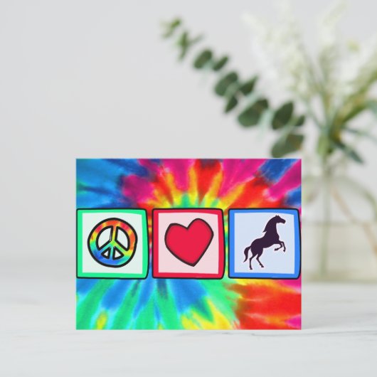 Frieden, Liebe, Pferde Postkarte (Stehend Vorderseite)
