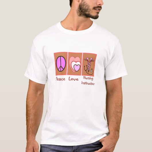 "Frieden, Liebe, pflegenlehrer-" Geschenke T-Shirt (Vorderseite)
