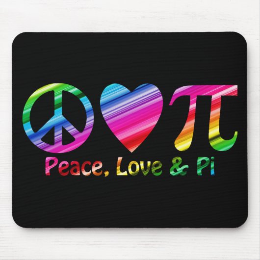 Frieden, Liebe, Pi Rainbow Mousepad (Vorne)
