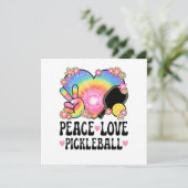 Frieden Liebe Pickleball Einladung (Stehend Vorderseite)