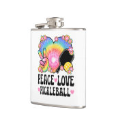 Frieden Liebe Pickleball Flachmann (Links)