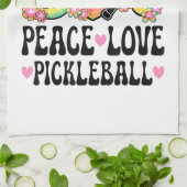 Frieden Liebe Pickleball Geschirrtuch (Gefaltet)