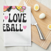 Frieden Liebe Pickleball Geschirrtuch (Viertel Falte)