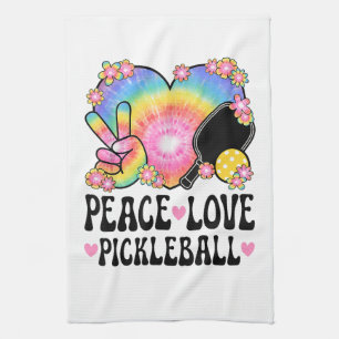 Frieden Liebe Pickleball Geschirrtuch