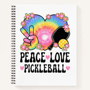Frieden Liebe Pickleball Notizblock