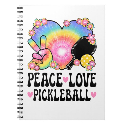 Frieden Liebe Pickleball Notizblock (Vorderseite)