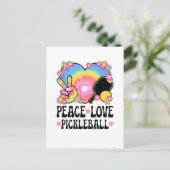 Frieden Liebe Pickleball Postkarte (Stehend Vorderseite)