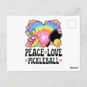 Frieden Liebe Pickleball Postkarte (Rückseite)