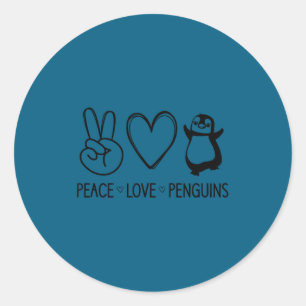 Frieden Liebe Pinguine, Lustig, Witze, Sarkastisch Runder Aufkleber