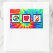 Frieden, Liebe, Popcorn Rechteckiger Aufkleber (Tasche)
