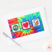 Frieden, Liebe, Popcorn Rechteckiger Aufkleber (Umschlag)