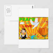Frieden & Liebe Postkarte (Vorne/Hinten)