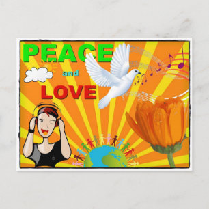 Frieden & Liebe Postkarte