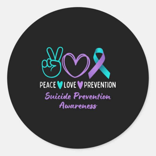 Frieden Liebe Prävention Selbstmordbewusstsein Tür Runder Aufkleber (Vorderseite)