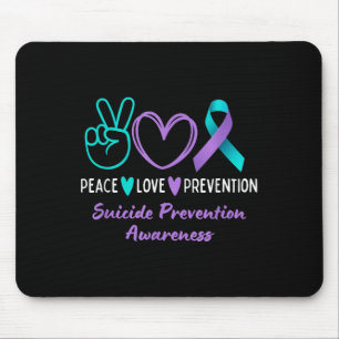 Frieden Liebe Prävention Suizidbewusstsein Türkis Mousepad
