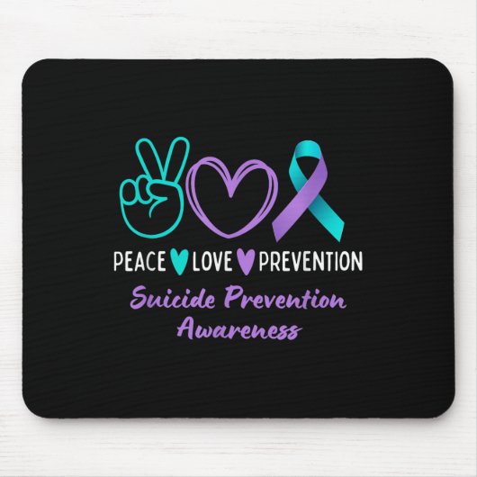 Frieden Liebe Prävention Suizidbewusstsein Türkis  Mousepad (Vorne)