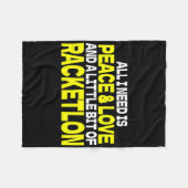 Frieden Liebe Racketlon Sprüche-Design Racketlon-S Fleecedecke (Vorderseite (Horizontal))