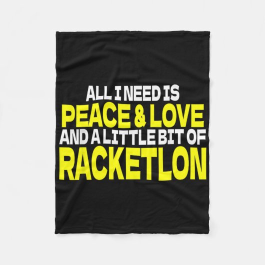Frieden Liebe Racketlon Sprüche-Design Racketlon-S Fleecedecke (Vorderseite)
