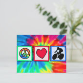 Frieden, Liebe, Radfahren Postkarte (Stehend Vorderseite)