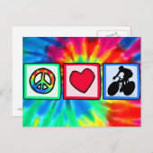 Frieden, Liebe, Radfahren Postkarte (Vorne/Hinten)