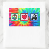 Frieden, Liebe, Radfahren Rechteckiger Aufkleber (Tasche)