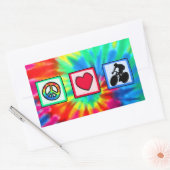 Frieden, Liebe, Radfahren Rechteckiger Aufkleber (Umschlag)